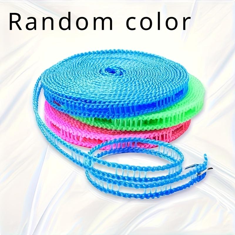 

[1 шт. Ветрозащитная бельевая веревка-сушилка] 1 шт. Ветрозащитная нескользящая пластиковая бельевая веревка с прищепками, уличная сушилка для одежды 118.11 Inch синий