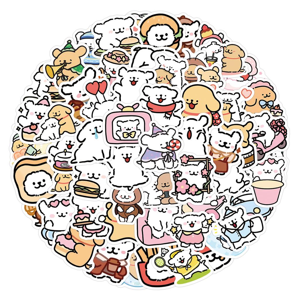 105 New Styles of Line Puppy Cartoon Graffiti Stickers Decorate Refrigerator Skateboard DIY Personalized Stickers