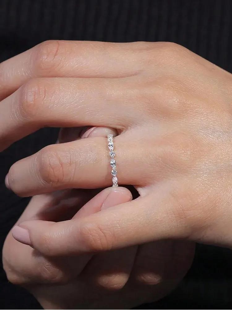 925 Silver Simplicity Classic Zircon Bead Ring For Women Engagement Wedding Luxury Fashion High Quality Fine Jewelry