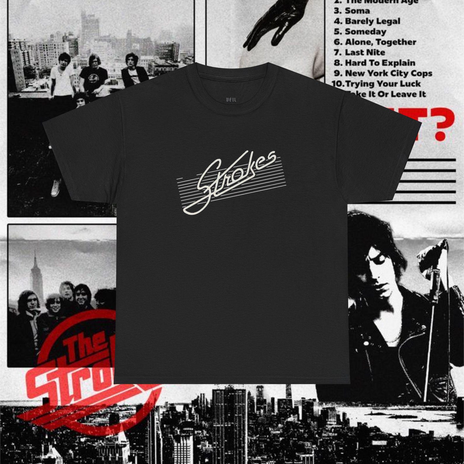 The Strokes Graphic Tee, Indie Rock Band T-Shirt, Unisex Cotton 3XL