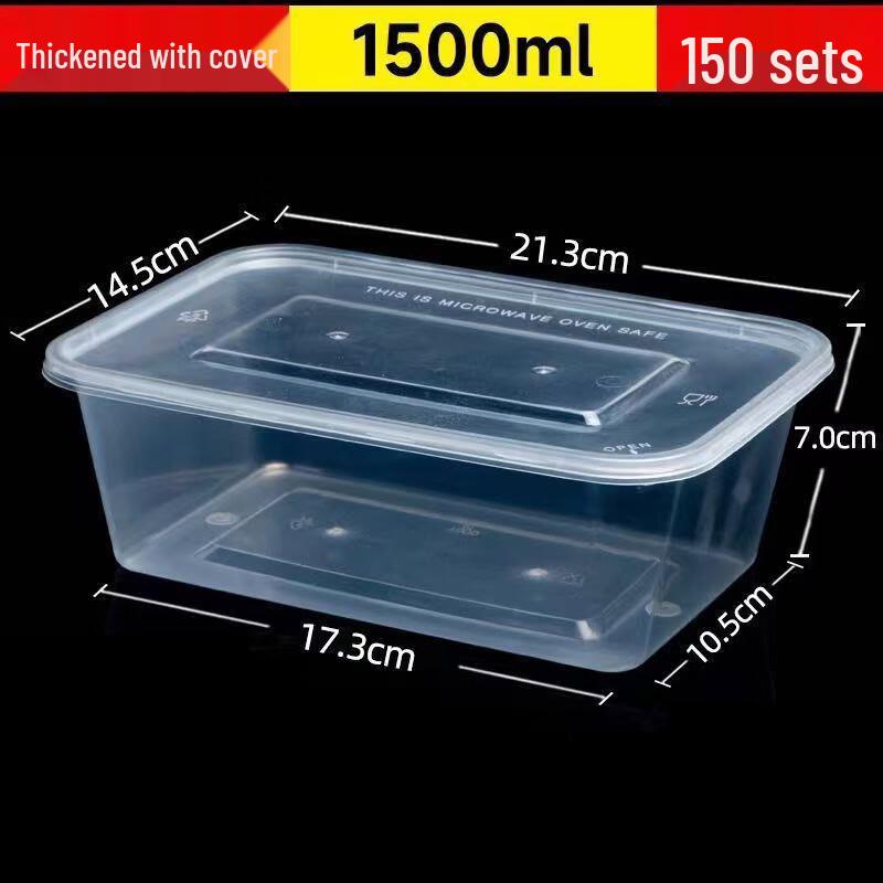 Kebadung 1500ml Transparent Square Food Container