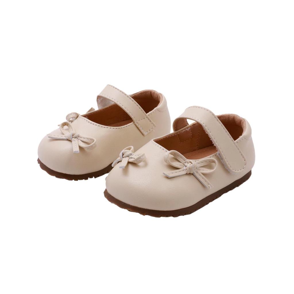 Spring 2026 Baby Girls Bow Pre-Walking Princess Shoes - Soft Sole & Versatile Design