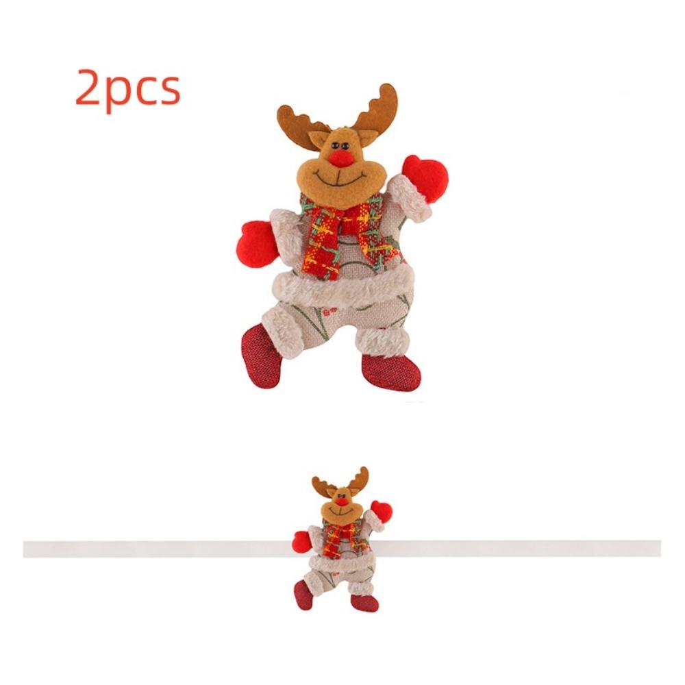 2pcs Cute Christmas Doll Curtain Tiebacks Creative Curtain Fixer Snowman Curtain Strap New Year