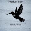 1pc 2D Flat Black Hummingbird Metal Wall Art, Indoor/Outdoor Nature Decor