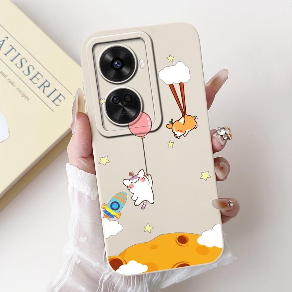 Für Huawei nova 12 SE 2024 Hülle BNE-LX1 Stoßfeste Abdeckung Niedlicher Astronauten-Cartoon Mattes Funda auf Huawei Nova12 SE Quadratischer Schutz