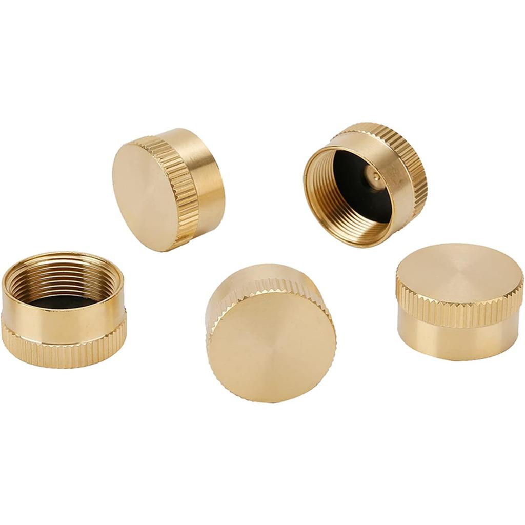 Portable Brass Propane Canister Cover Propane Tank Caps Durable Lid Cylinder Seal Brass Material Great for 1lb Cylinders