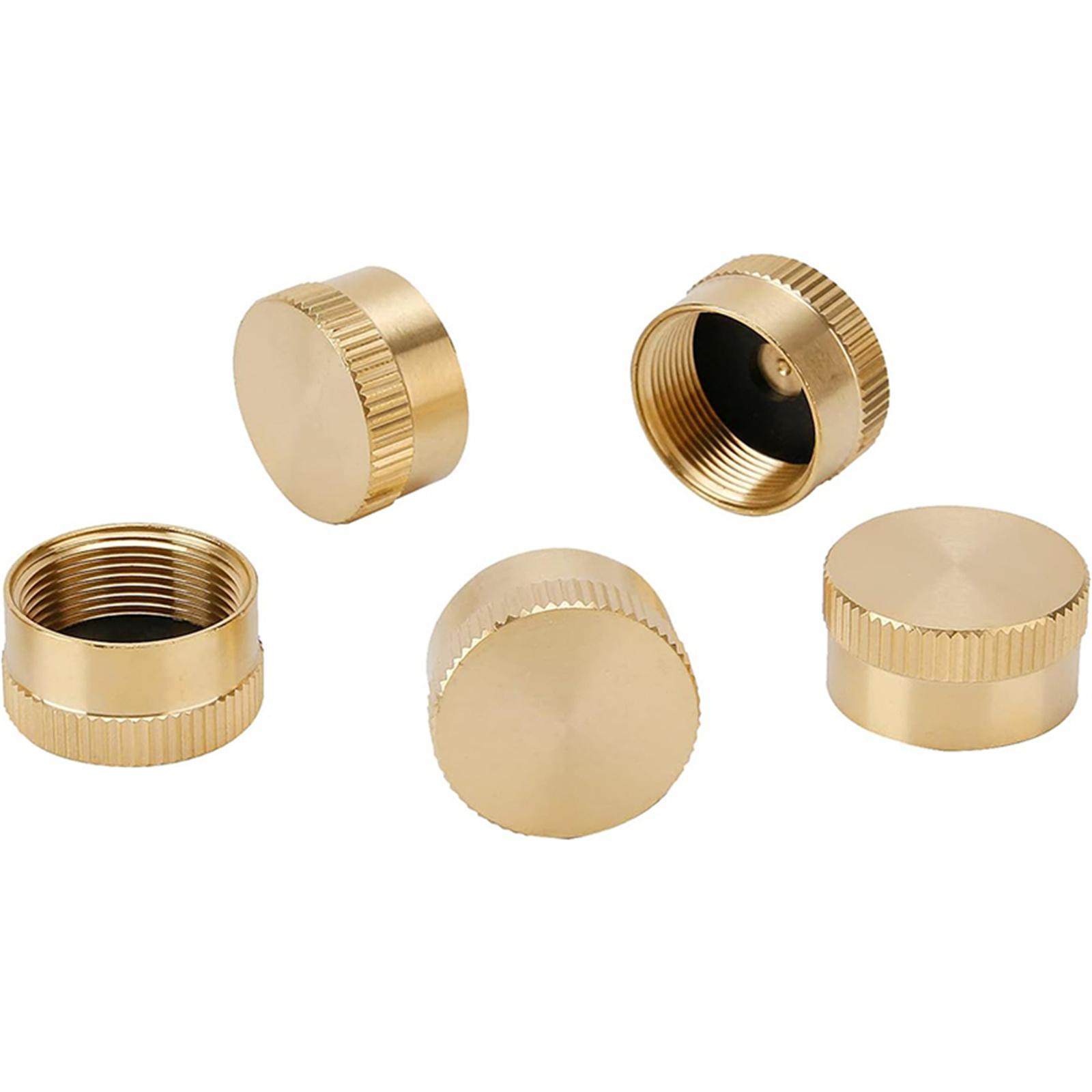 

Portable Brass Propane Canister Cover Propane Tank Caps Durable Lid Cylinder Seal Brass Material Great for 1lb Cylinders 5PC