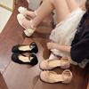 French Bow Thick Heel Mary Jane Shoes Female 2025 Summer New Fairy Style with Skirt High Heels Fashion Sandals