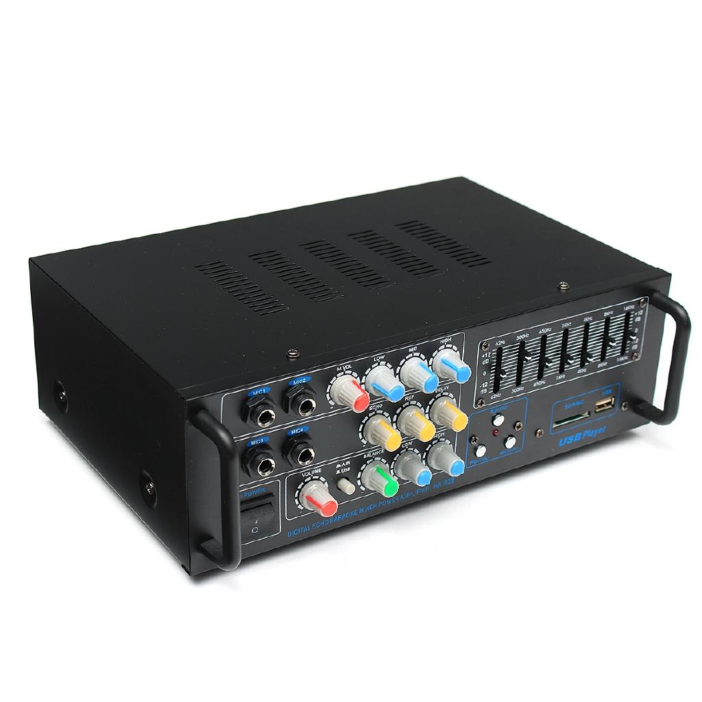 1200 Watt Professional Audio Home Stereo Amplifier Home Theater Amplifiers Audio Black 12/220 Volt