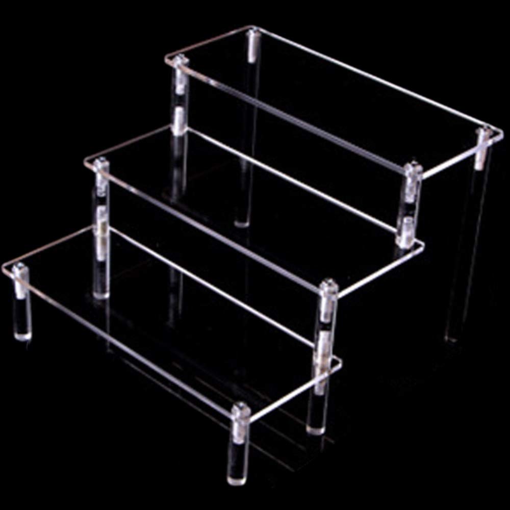 Rubonarie Shelf, Figure Case, Collection Case, Acrylic Case, Clear Case, Display Stand for Dolls (Clear, 3 Tiers, 20cm)