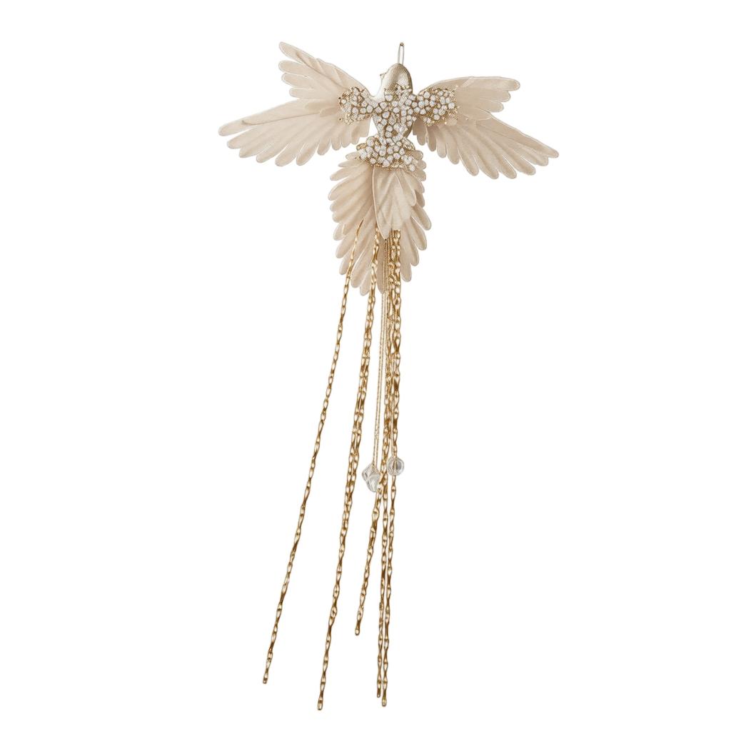 Christmas Ornament, Fabric Artificial Bird Hanging Decoration for Christmas Tree and Holiday Scene