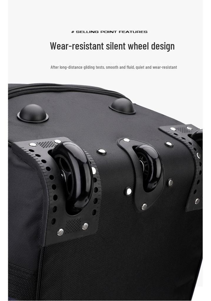 Expandable Water-Repellent Luggage Trolley Bag with Wheels - Large Capacity