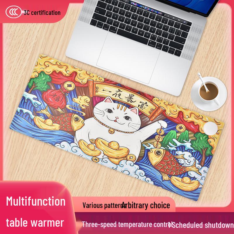Dual-Use Heated Desk Mat: Wide Voltage Mouse Pad & Writing Surface