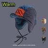 Japanese Style Retro 5-Panel Color Matching Cycling Cap Men Women Autumn Winter Fleece Warm Ear Protection Ski Pilot Bomber Hat