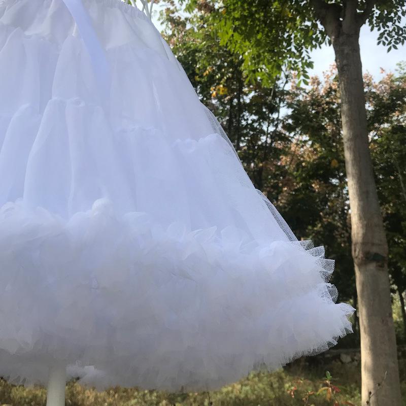 Lolita White Fluffy Gauze Skirt – Super Soft Boneless Petticoat, Half-Length Cotton Cloud Support