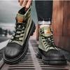 Fashion Men's Platform Boots Fashion Desert Shoes Luxury Brand Outdoor Warm Platform Sneakers Men Lace-up Leather Boots Bota Masculina
