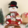 Christmas Dolls Decoration Short Plush Printe Santa Claus Snowman Doll for Christmas Tree Ornaments Figurin Room Decor Gift