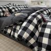 Simple Pure Cotton Four-piece Set Plaid Pure Cotton Bed Sheet Quilt Cover Bed Sheet Type Pure Cotton Dormitory Three-piece Set