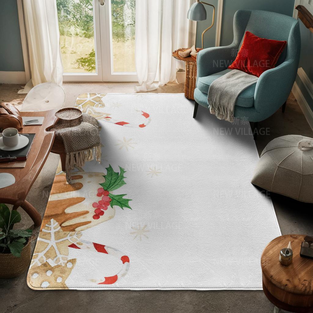House Entrance Carpet Home Door Mat Living Room Bath Foot Bathroom Non-slip Water Absorption Rugs Bath Merry Christmas Winter