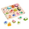 Education Multiple Shape Puzzle Early Sensorial Development Toy Wooden Jigsaw