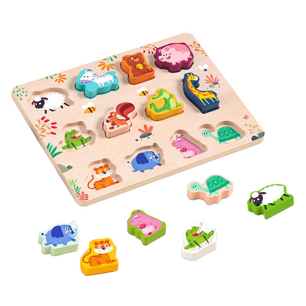 Education Multiple Shape Puzzle Early Sensorial Development Toy Wooden Jigsaw