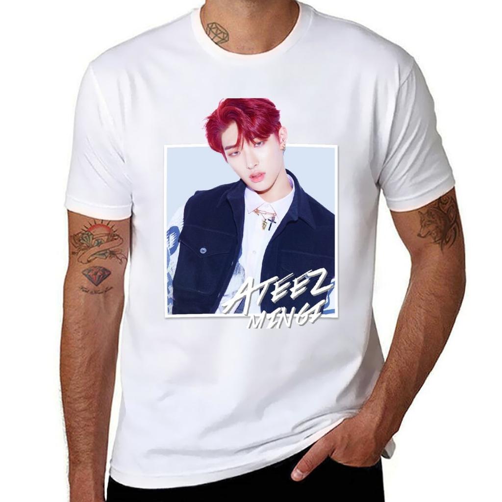 Ateez Mingi T-Shirt Urban Casual Locker geschnittenes T-Shirt