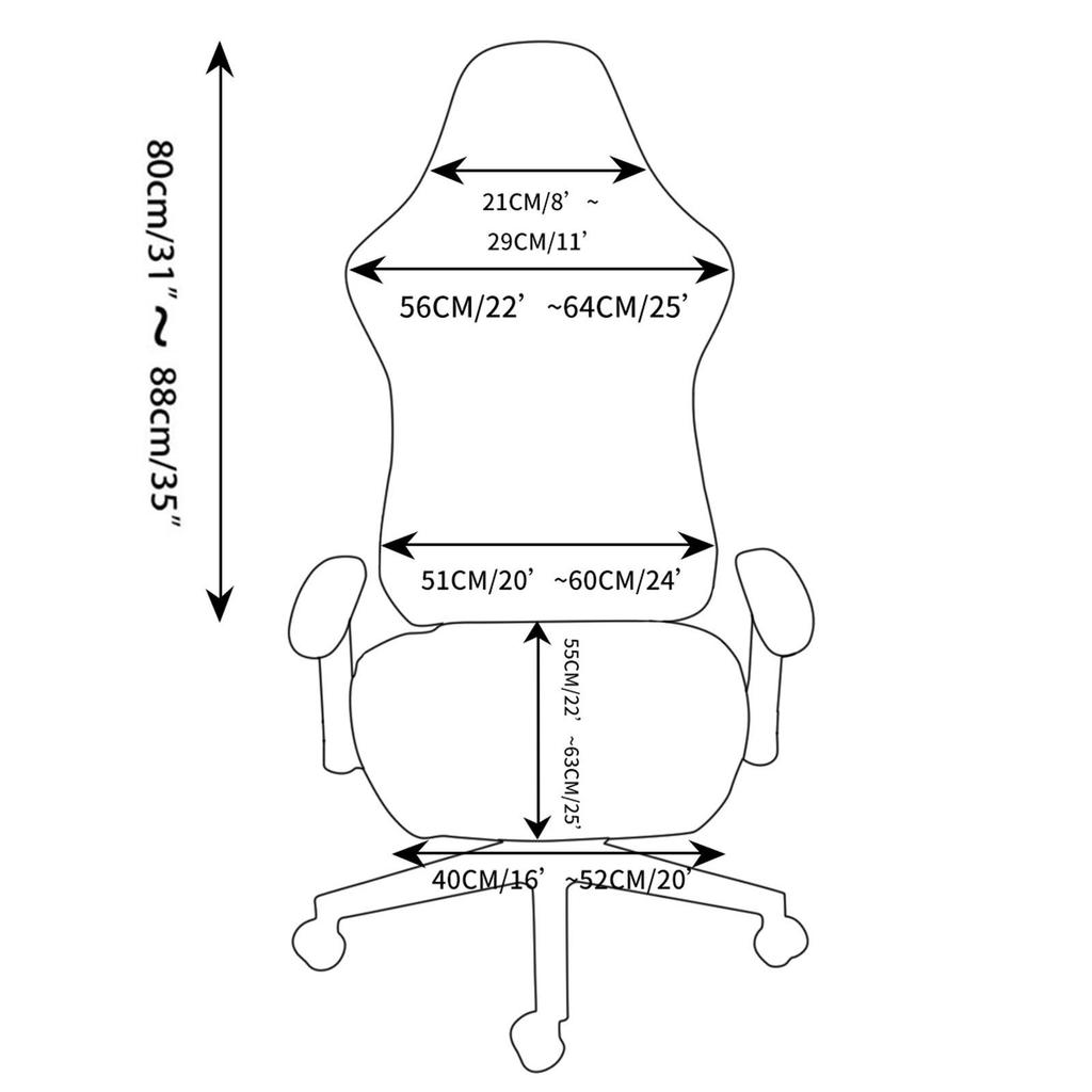Office Racing Computer Chair Slipcover Dustproof Stretchable Polyester Material Water Repellent Removable Anti Slip Reusable