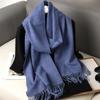 62Color Solid Women Winter Scarf Warm Thicken Cashmere Shawl Outdoor Fashion Luxury Tassels Pashmina Lady Wrap Windproof Scarves
