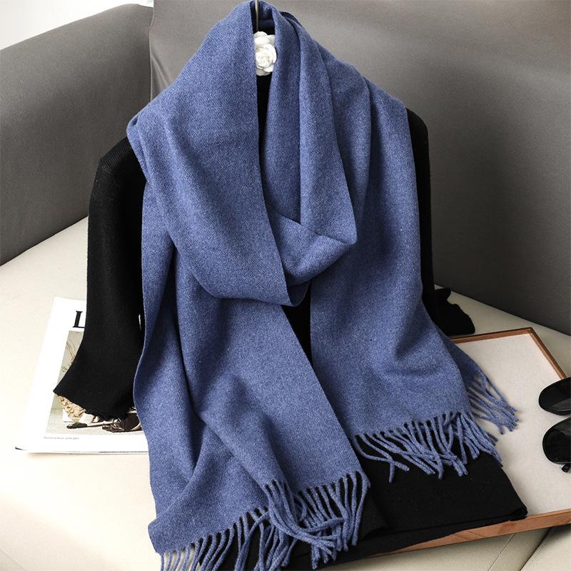 62Color Solid Women Winter Scarf Warm Thicken Cashmere Shawl Outdoor Fashion Luxury Tassels Pashmina Lady Wrap Windproof Scarves