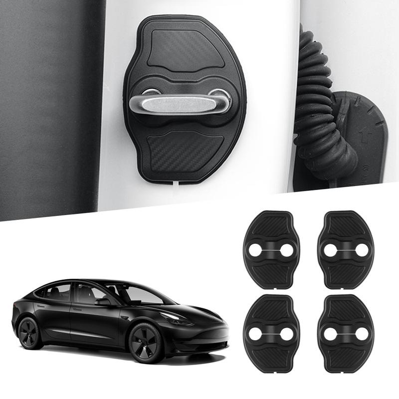 4pcs For Tesla Model Y Car Door Lock Cover Model 3 -2024 Car Styling Door Lock Protection Cap Modification Accessories 4pcs