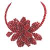 [P4412] - Handmade 'Callas' Red Necklace - 10. 5x7. 5 Cm