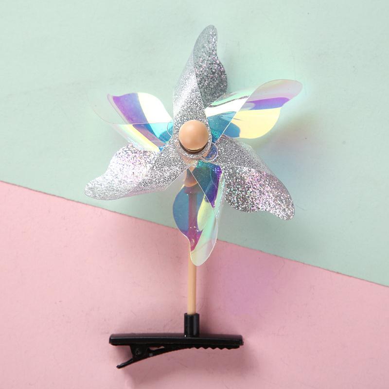 Kinder Haarspange mit Pailletten, Sommer, lustige Kinder-Haarnadel, niedliche Cartoon-Windmühlen-Haarspange