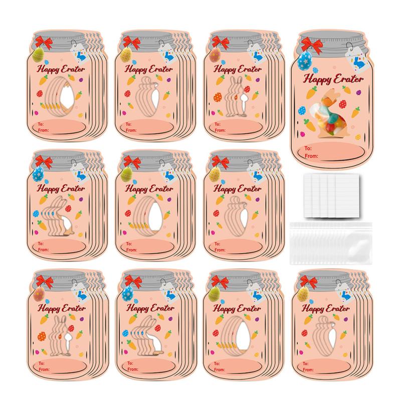 

24 шт./компл. детские обменные карты на День святого Валентина, крафт-бумага, банка для конфет, поздравительная открытка для конфет,