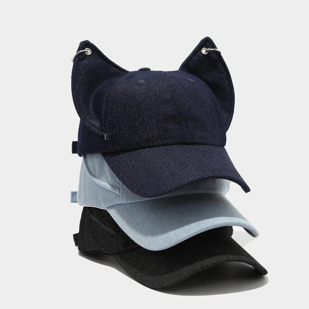 Cute Cat Ears Baseball Cap Y2k Sun Hat New Women Peaked Cap  Spring Summer