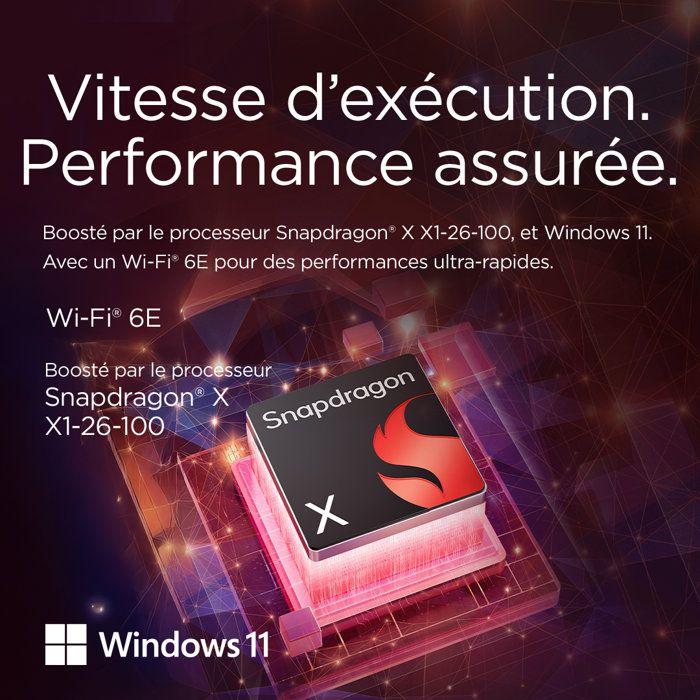 PC Portable LENOVO IdeaPad Slim 3 15Q8X10 | Windows 11 - 15,3" WUXGA IPS - Snapdragon X X1-26-100 - RAM 16 Go - SSD 512 Go - AZERTY