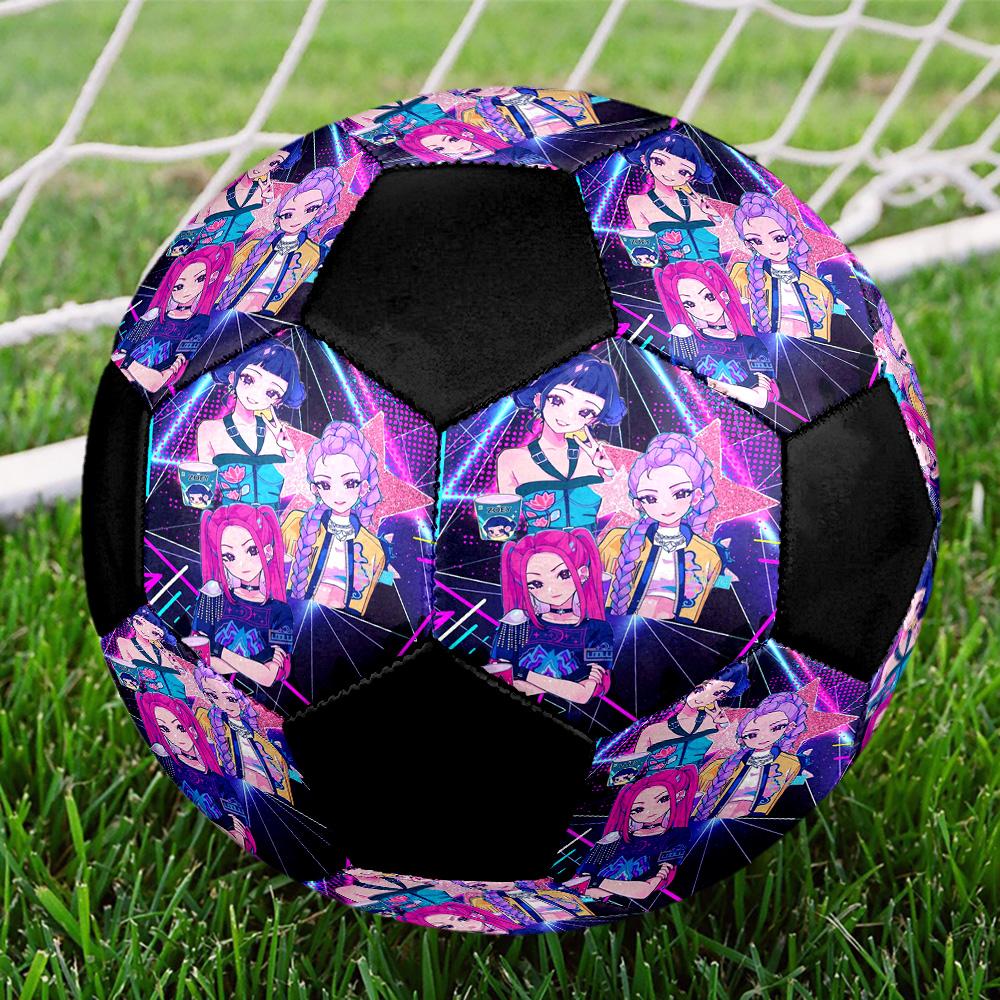 Kpop Demon Hunter Indoor Soccer Ball Colorful All Ages Size 5 Machine Stitched PVC Competition Ready Durable High-Bounce