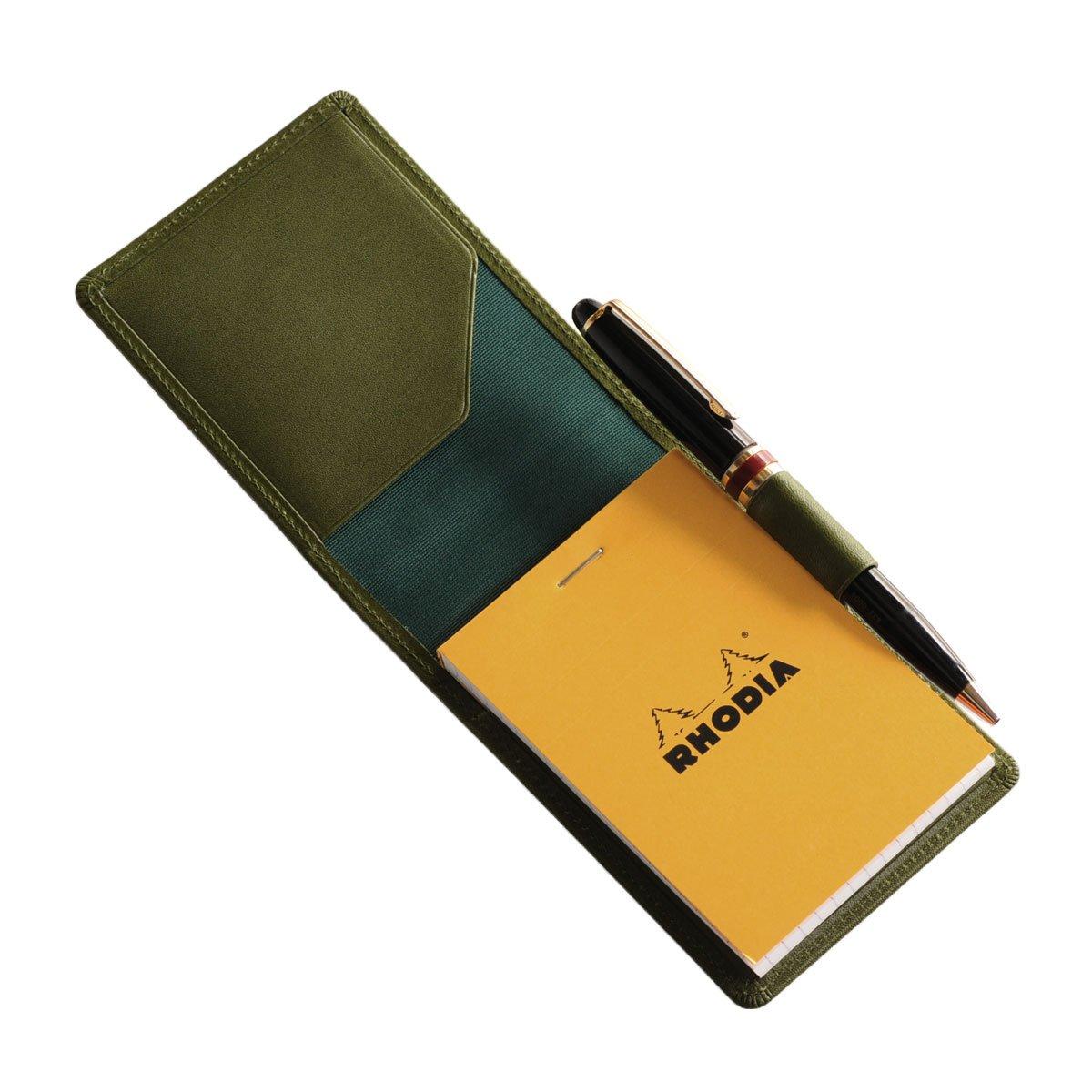 

Обложка из натуральной кожи Rhodia Memo Notepad a7 Кожа Точиги Вертикальная Сделано в Хаки [Jamale] №11 Япония