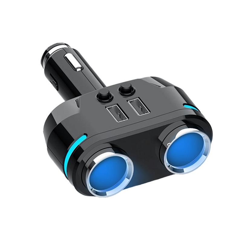 

Беспроводное автомобильное зарядное устройство с двумя USB-портами и адаптером прикуривателя для быстрой зарядки Wireless Voltage чёрный