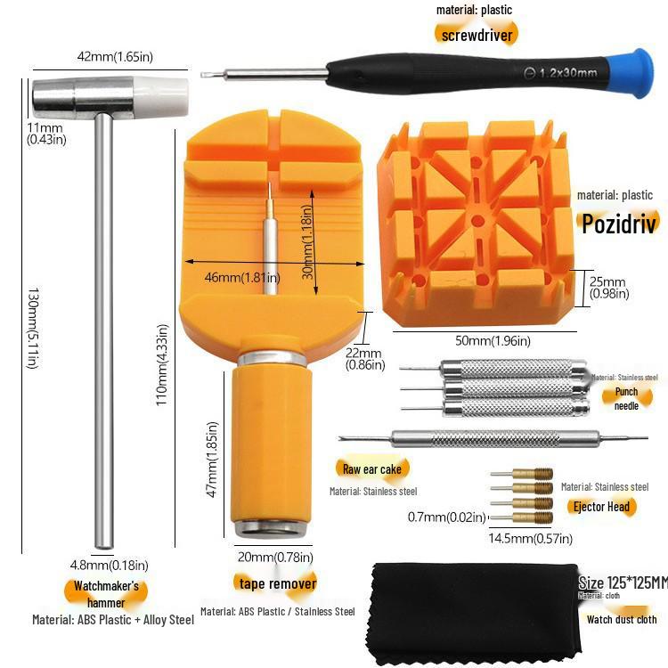 Watch Repair and Adjustment Tool Set for Band Shortening and Replacement
