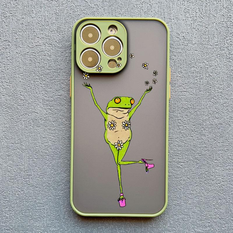 Dancing Big Mouth Frog Fun Phone Case For iPhone 13 12 11 Pro Max Mini 15 14 16 Pro Max X XR XS 7 8 Plus Cartoon Cute Phone Case