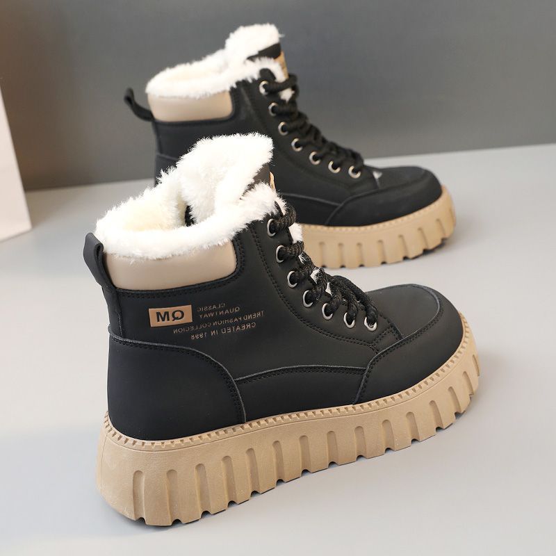 Winter neue Samt verdickte High-Top Baumwollschuhe Damen flauschig vielseitig warm leicht Schneestiefel Martin Stiefel Damen