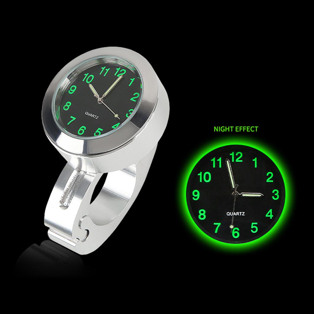 Motorcycle Handlebar Clock For 7/8" To 1" Handlebars, Billet Aluminum Waterproof Shock-absorbing Handlebar Clock Watch, Luminous Design, Universal Acc