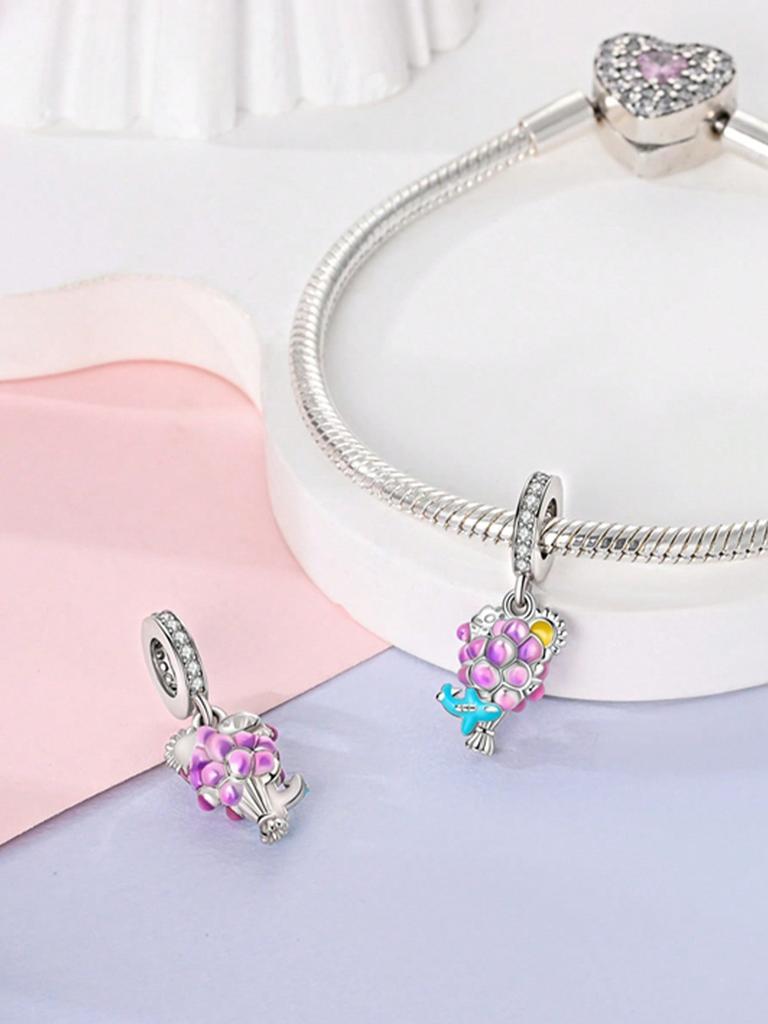 Pink Dragonfly Lily Of The Valley Beads Charm Copper Plated Fit Charms Copperoriginal Bracelet For Jewelry Making Diy Charm