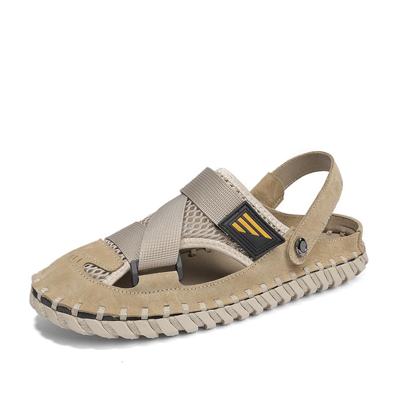 Summer Men Sandals Genuine Leather Mens Casual Shoes Outdoor Men Leather Sandals for Men Beach Shoes Roman Mens Shoes