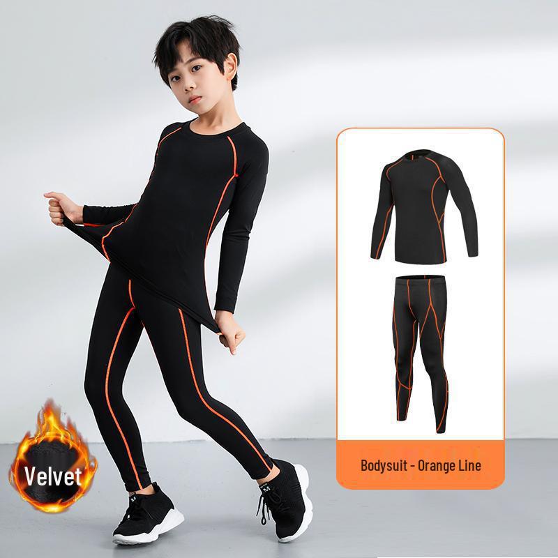 Boys' Quick-Dry Running Tights & Fitness Base Layer Set for Autumn/Winter