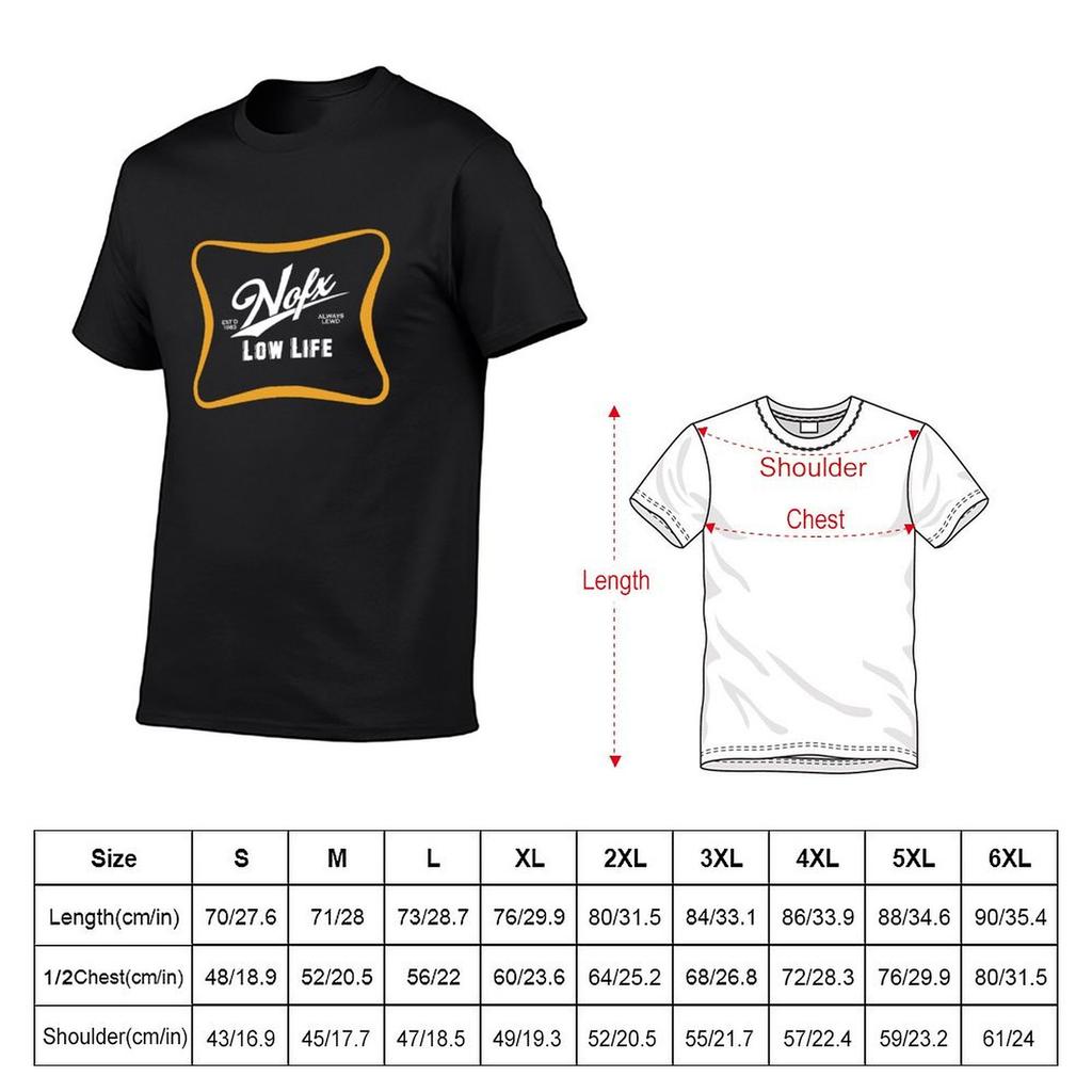 NOFX Low Life Tshirt Aesthetic Clothing Shirts Graphic Tees Oversized T Shirts for Men