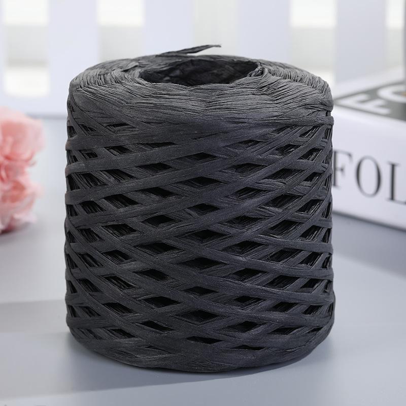200M Natural Raffia Straw Yarn For Knitting Crocheting Paper Threads DIY Handmade Summer Sunhat Beach Bag Braided Cord Supplies