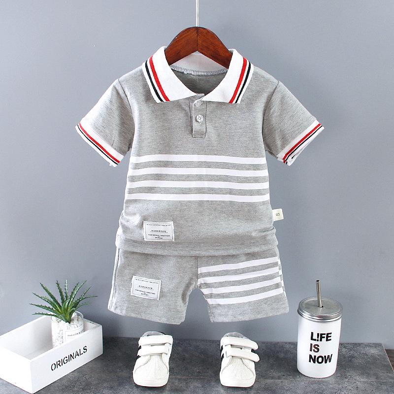 Toddler Boys' Summer Polo Shirt & Shorts Set: Infant Children's Outfit