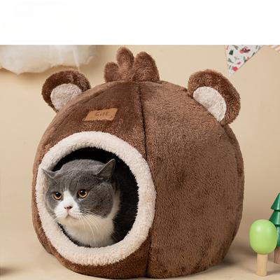 Monkey Cat Nest Closed Pet Nest Winter Warm Dog House Deep Sleep Cat House Removable and Washable Cat Supplies