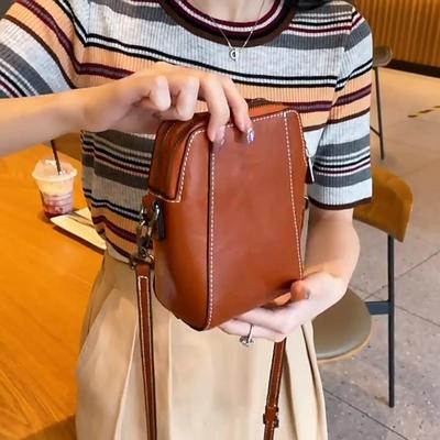 Einfaches Design PU-Leder Umhängetaschen für Damen Retro Handtaschen und Geldbörsen Damen Handy Messenger Bags MIT